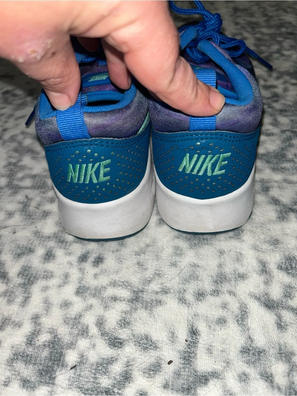 Nike Air Max Thea Print Women's Shoes Blue Spark/Green Glow Colorway Size 7.5